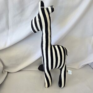 Little Jellycat Hip Hoppa Giraffe Chime Rattle Plush Toy Zebra Print 14 Inch